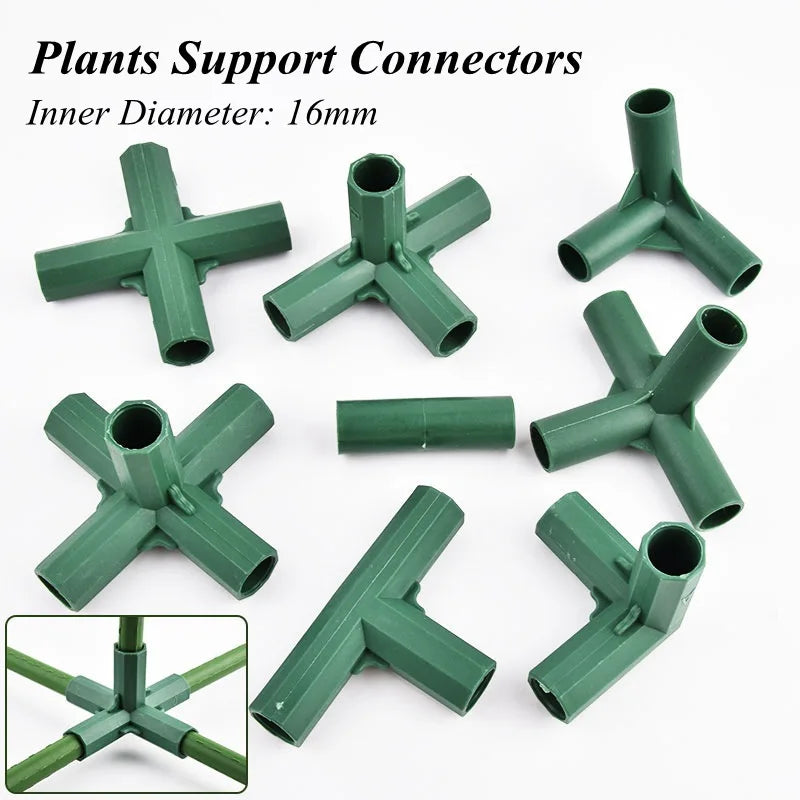 connecteurs support plantes vert plastique serre jardin accessoires bricolage jardinage structure robuste fixe