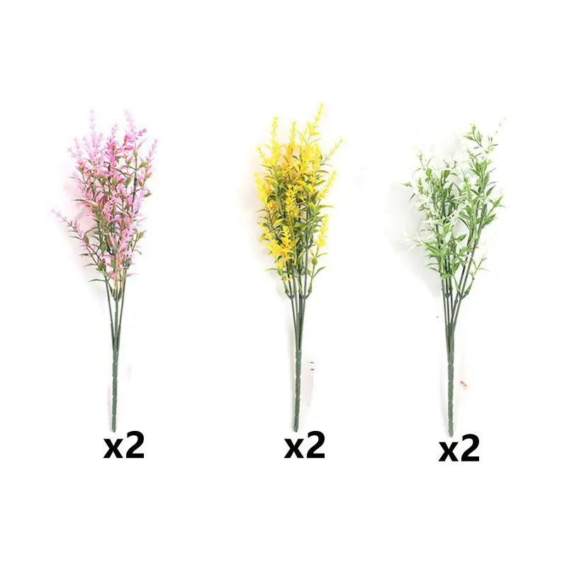décoration intérieure moderne bouquet artificiel lavande violet rouge jaune vase minimaliste
