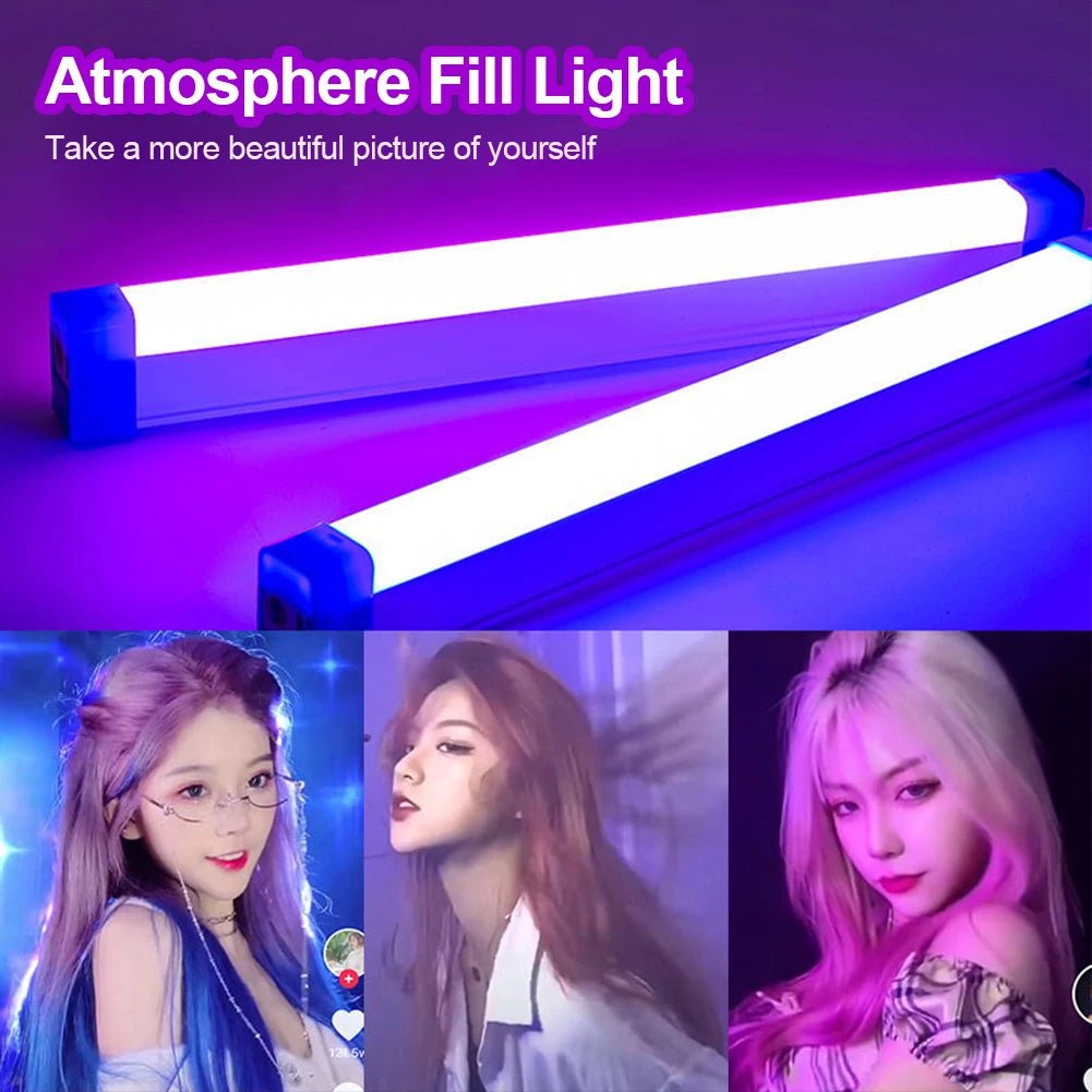lampe led rechargeable moderne bleu blanc rose lumineuse portable vlog photo vdi