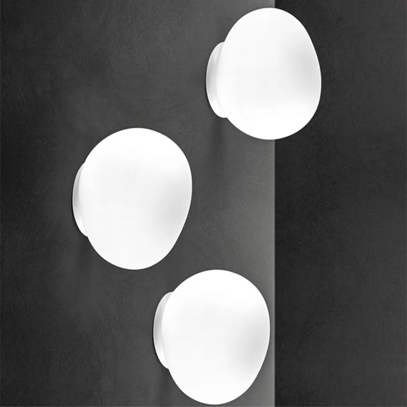 lampe mur moderne verre blanc opaque fixée mur 6000K 3000K