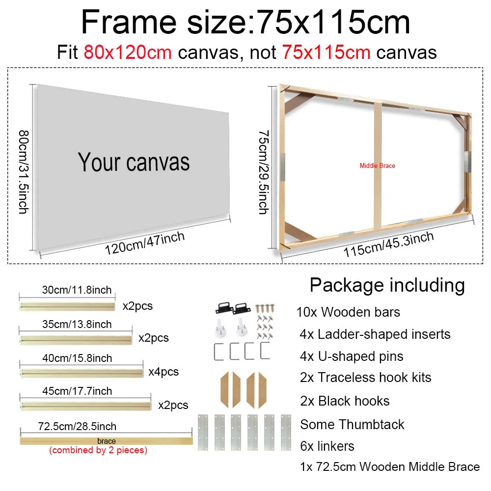 cadre mural bois moderne marbre doré clips adhésifs multiple tailles