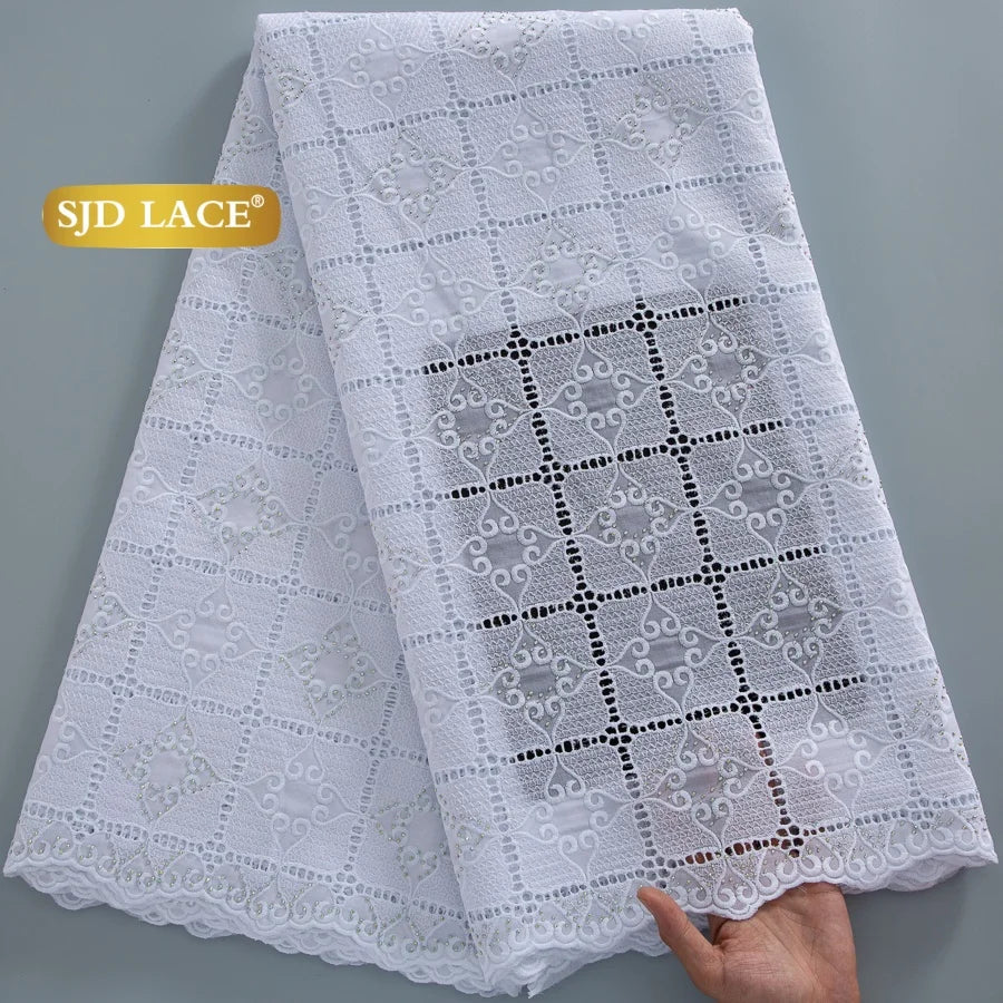 dentelle blanche africaine haute qualité motifs géométriques floraux tissu classique occasionnelle
