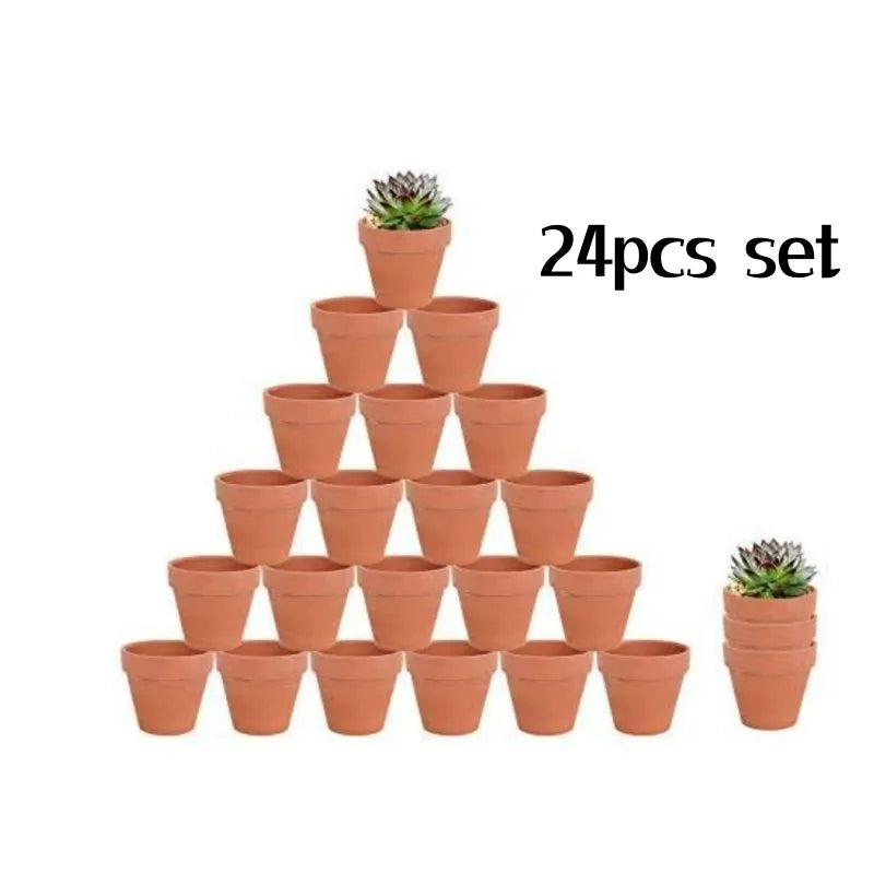 Pots terre cuite succulentes cactus drainage jardin rustique ensemble 24 pièces