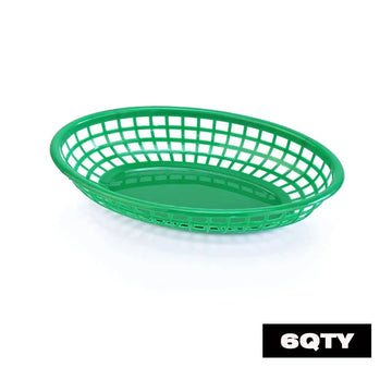paniers ovales plastique noir vert rouge jaune moderne grille alimentaire service restauration rapide