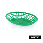 paniers ovales plastique noir vert rouge jaune moderne grille alimentaire service restauration rapide