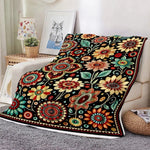 couverture multicolore motif floral contemporaine utilisation maison pique nique voyage hospitalière toutes saisons polyester