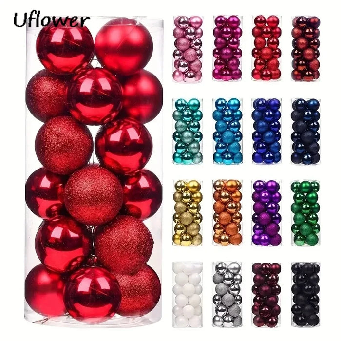Décoration de Noël 24 pièces boules colorées sur sapin