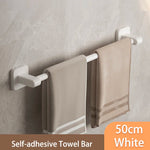 porte serviettes mural adhésif alliage aluminium noir moderne salle bain sans perçage fixe plastique