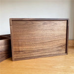 boîte compartiments bois marron foncé minimaliste respectueuse environnement réutilisable articles divers rangement moderne