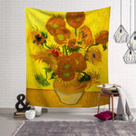 tapisserie murale décoration chambre van gogh tournesol nuit étoilée tissu artistique grand