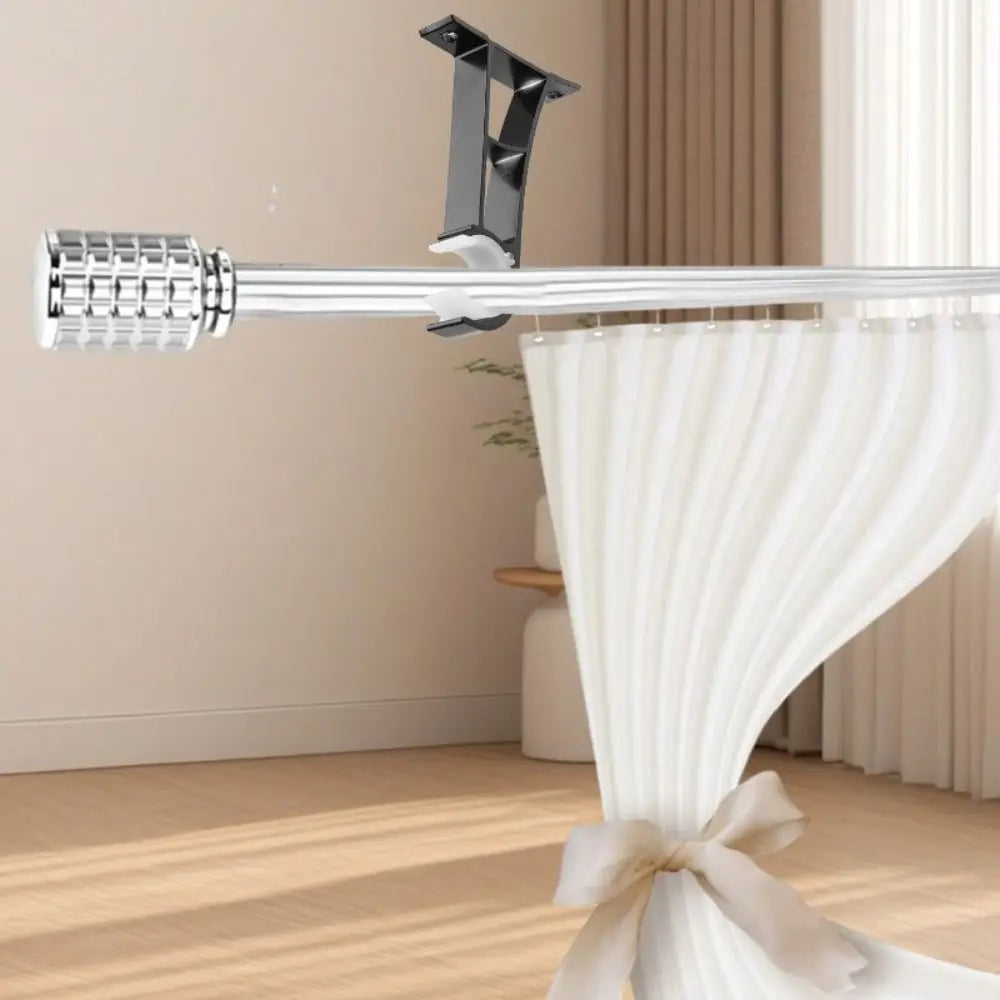support rideau aluminium noir blanc clips moderne fenetre barre tringle fixations quincailleries decoration