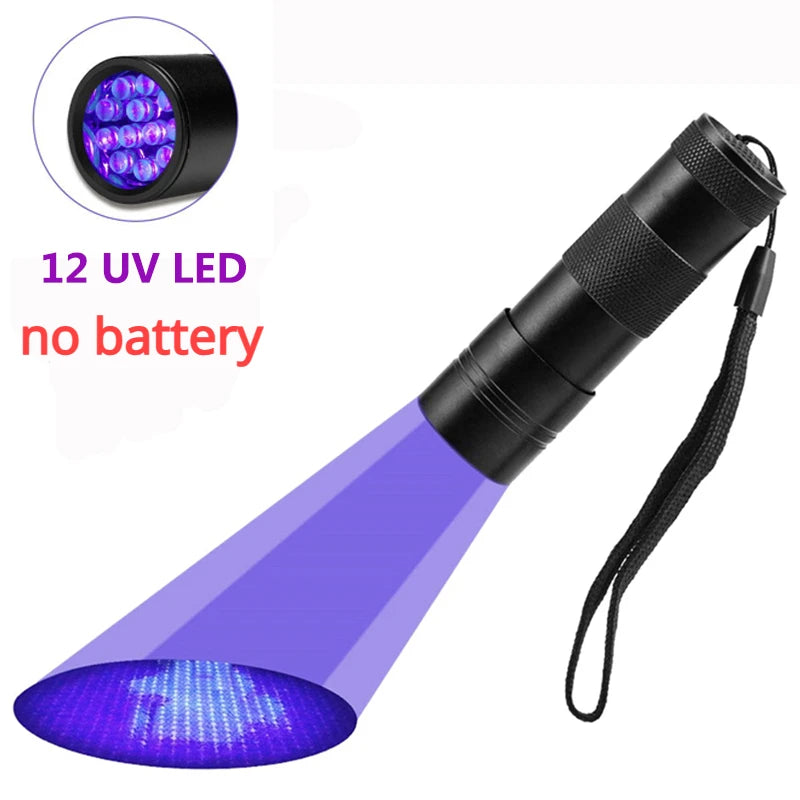 lampe torche uv led noires 12 21 51 leds détecteur urines animaux moderne résistant