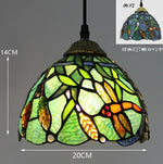 lampe suspendue tiffany multicolore stained glass floral salon chambrehôtel