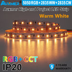 ruban led rgb blanc chaud froid adhésif moderne 24v 50000h 2000 6500k cct smd