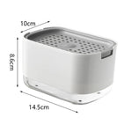 distributeur savon mousse support éponge moderne adhésif blanc uni cuisine salle bain