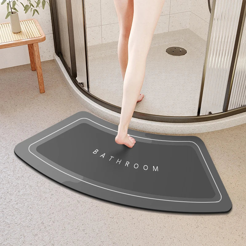 tapis bain antidérapant gris moderne texture tissée adhésif 40x100cm 60x140cm