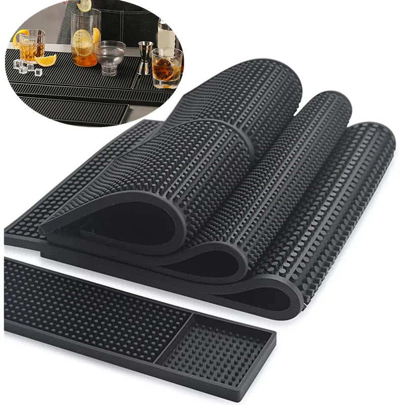 tapis bar moderne noir perforé respectueux environnement adhésif 30x45cm durable imperméable