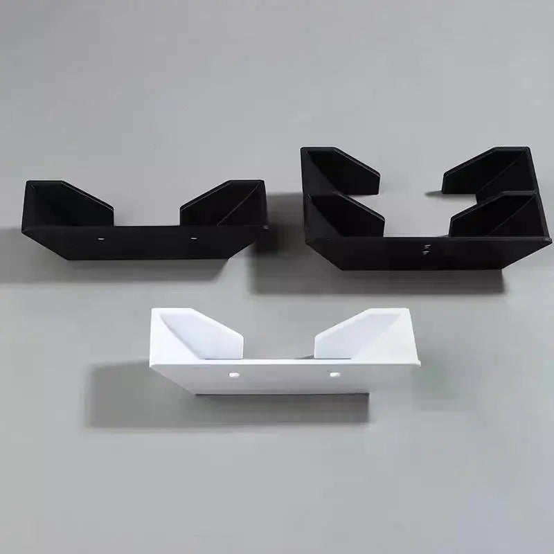 support mural géométrique moderne raquette badminton tennis noir blanc fixations vis