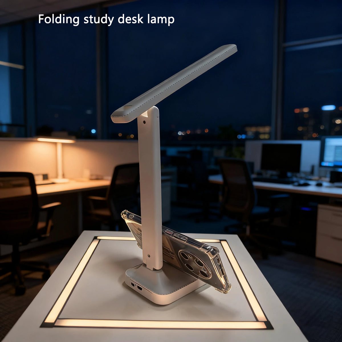lampe pliable rechargeable led moderne blanc port usb porte telephone