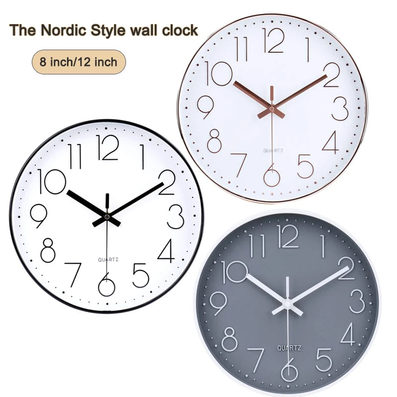 horloge murale quartz muette 12 pouces numérique simple décoration moderne maison salon chambre cuisineécole