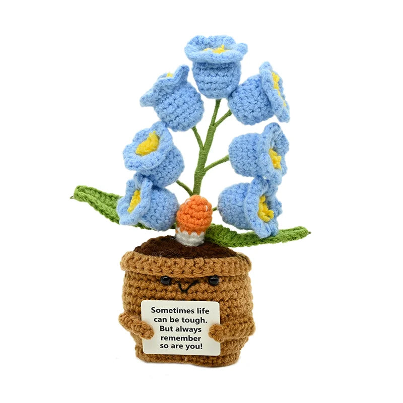 plantes crochet décoratives pots fleurs artisanales couleur blanc vert marron rose jaune bleu