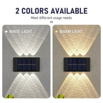 lumière solaire murale moderne 12 led blanc chaud ip65 étancheextérieur jardin décoration