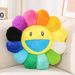 coussin fleur multicolore moderne jaune bleu vert orange rose noir déco sofa chambre