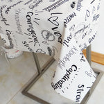 serviettes coton noir blanc moderne numéros lettres coeurs plumes phrases