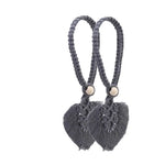 rideaux macramé boho franges beige vert gris jauneclair