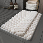 tapis bain microfibre antidérapant absorption eau doux moderne blanc beige gris