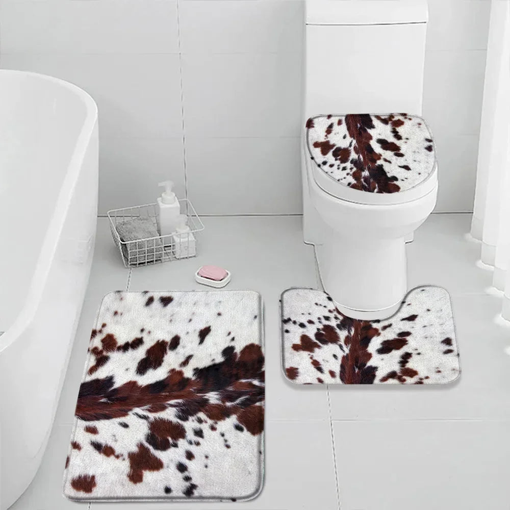 tapis toilette moderne marron rose léopard zèbre floral salle bain respectueux environnement
