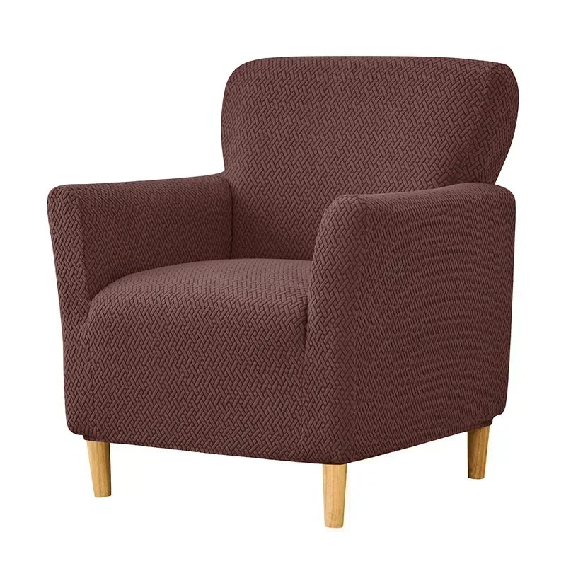 housse fauteuil moderne herringbone gris vert marron polyestère jacquard machine 80cm 90cm restaurant