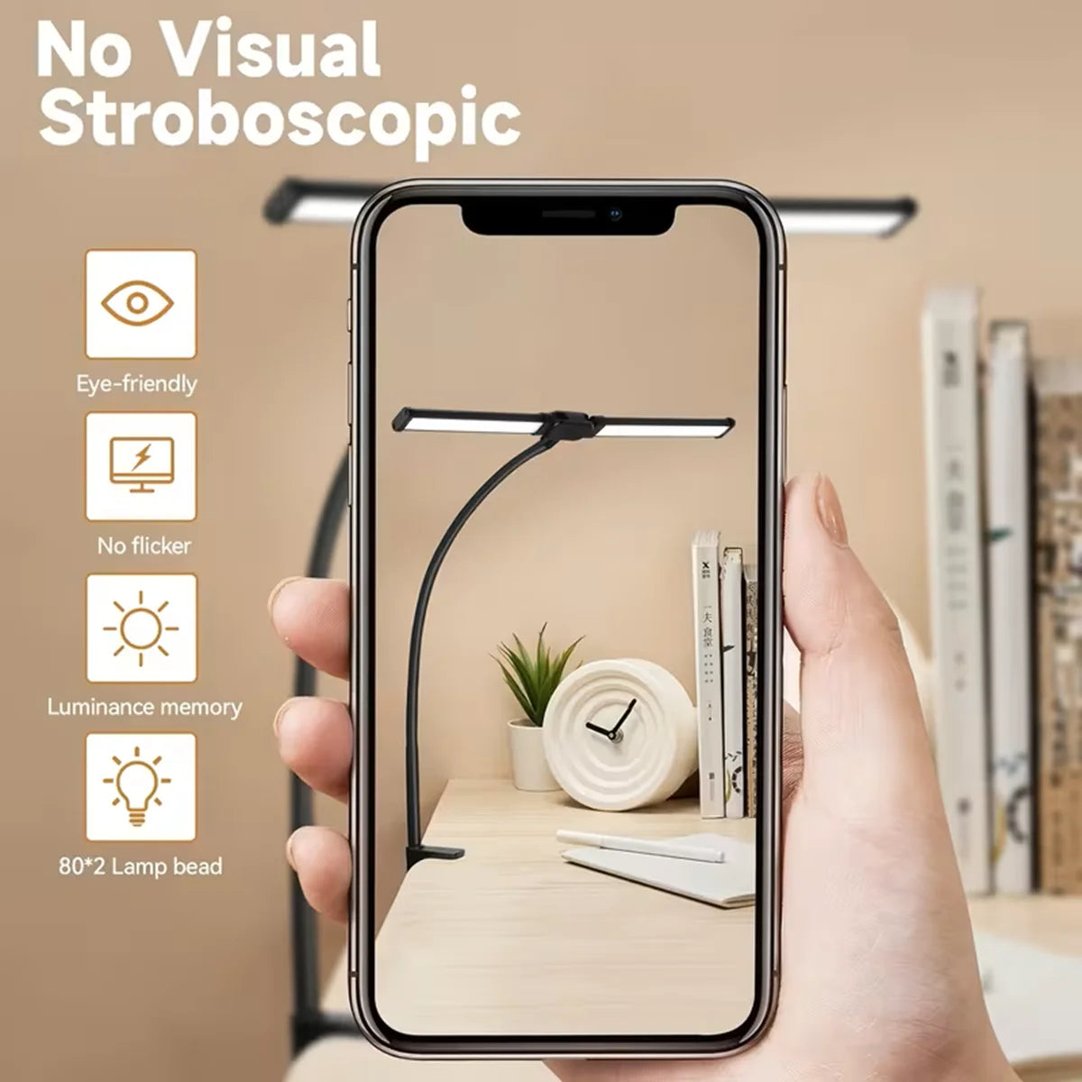 lampe led double tête clip noir blanc moderne interrupteur tactileflux lumineux réglableusb