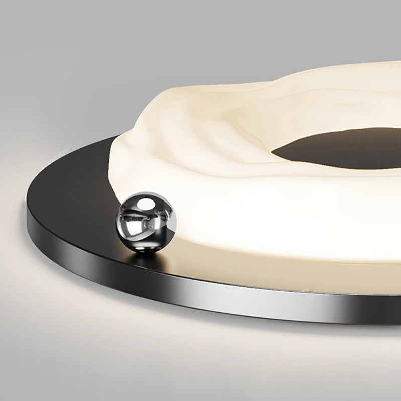 plafonnier led moderne noir blanc rond ondulé opacité éclairage surface tactile minimaliste chambre salon