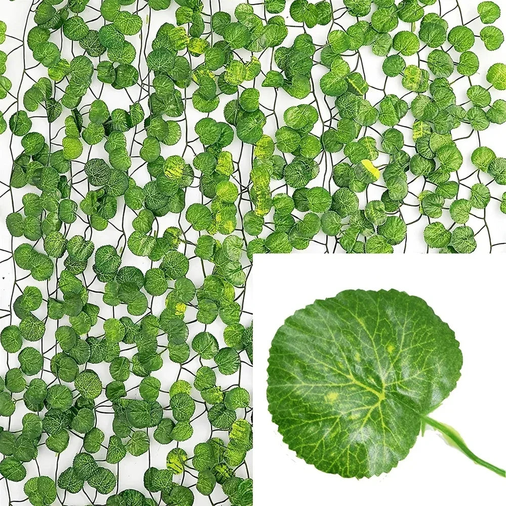 guirlande végétale artificielle feuilles vertes modernes décoration extérieure 26m longueur totale
