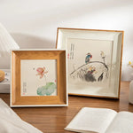 cadre photo aquarelle artiste bois naturel blanc famille décoration intérieur mariage