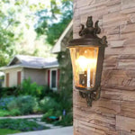 lampe murale bronze ornements sculptés verre translucide classique fixations muralesextérieur hydrofuge LED