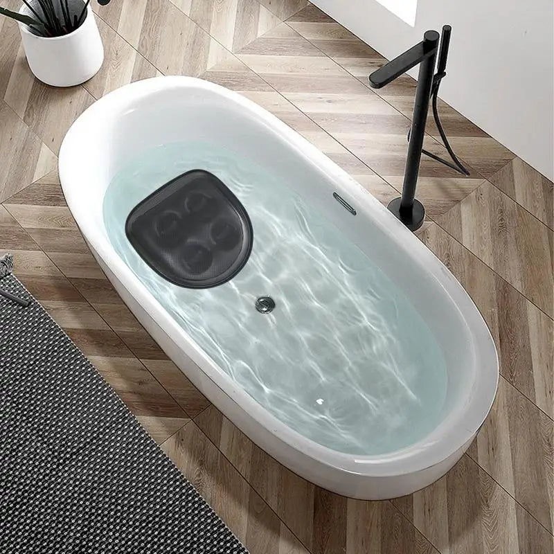 coussin bain noir bleu clair texture maille adhésif confortable imperméable pvc moderne français