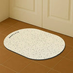 tapis salle bain antidérapant absorbant lavable blanc noir marron vert bleu moderne minimaliste points