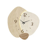 horloge murale moderne bois grainée 30cm 30cm salon chambre beige verte