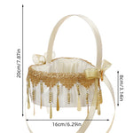 panier dentelle tulle rubans satinés fleurs artificielles romantique champêtre mariage demoiselle honneur deco table