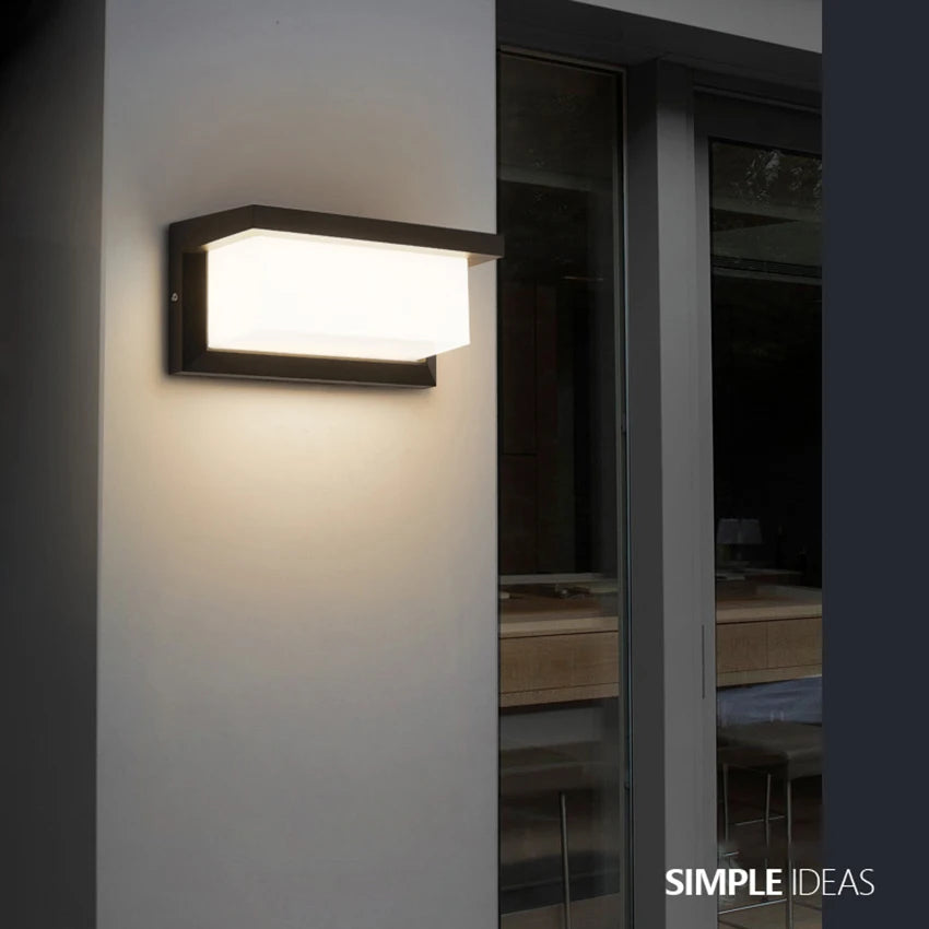 applique murale led moderne noire blanche ip65 vis fixations aluminiumextérieur