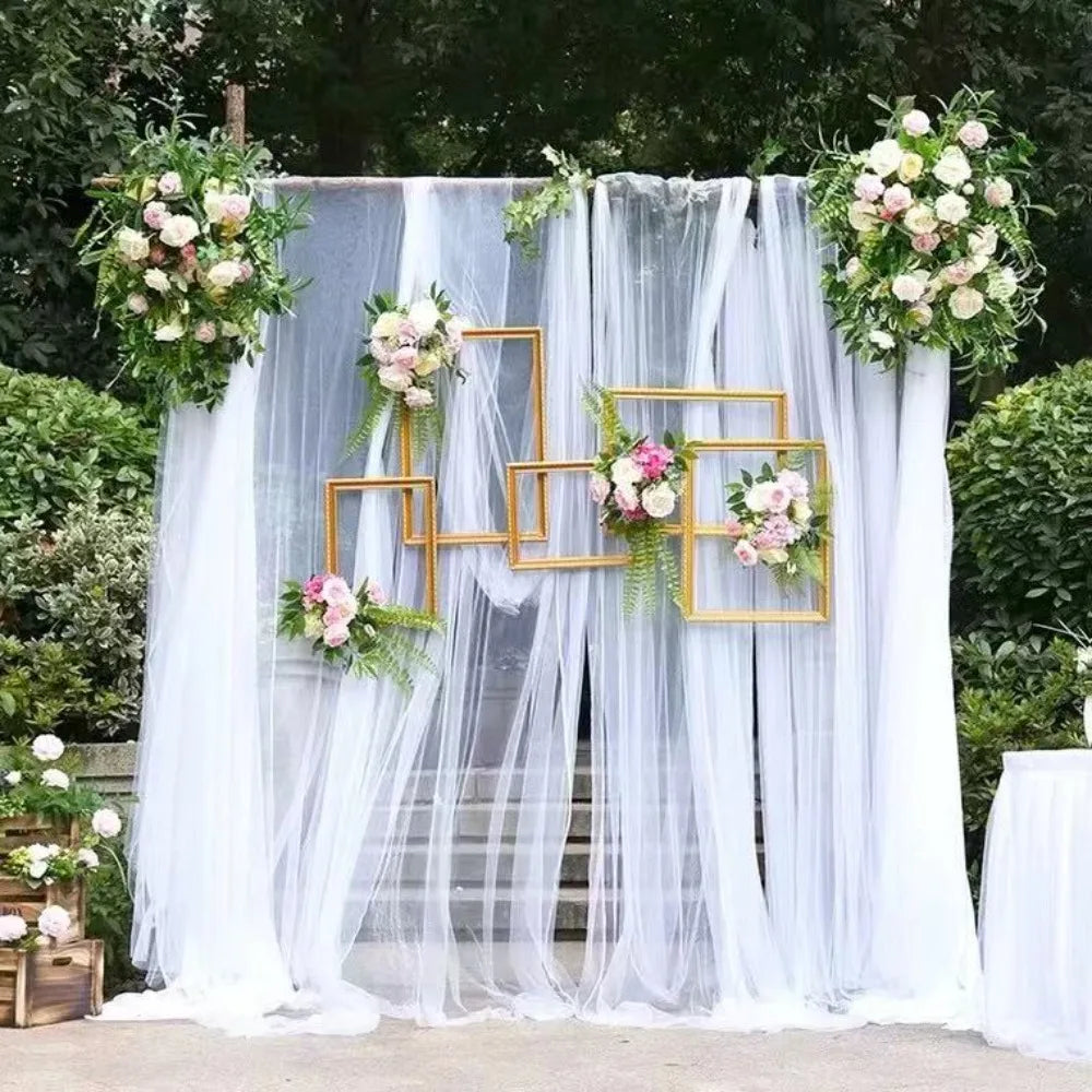 tissu transparent organza mariage anniversaire fête décoration chaises arrière plan rideau nappe