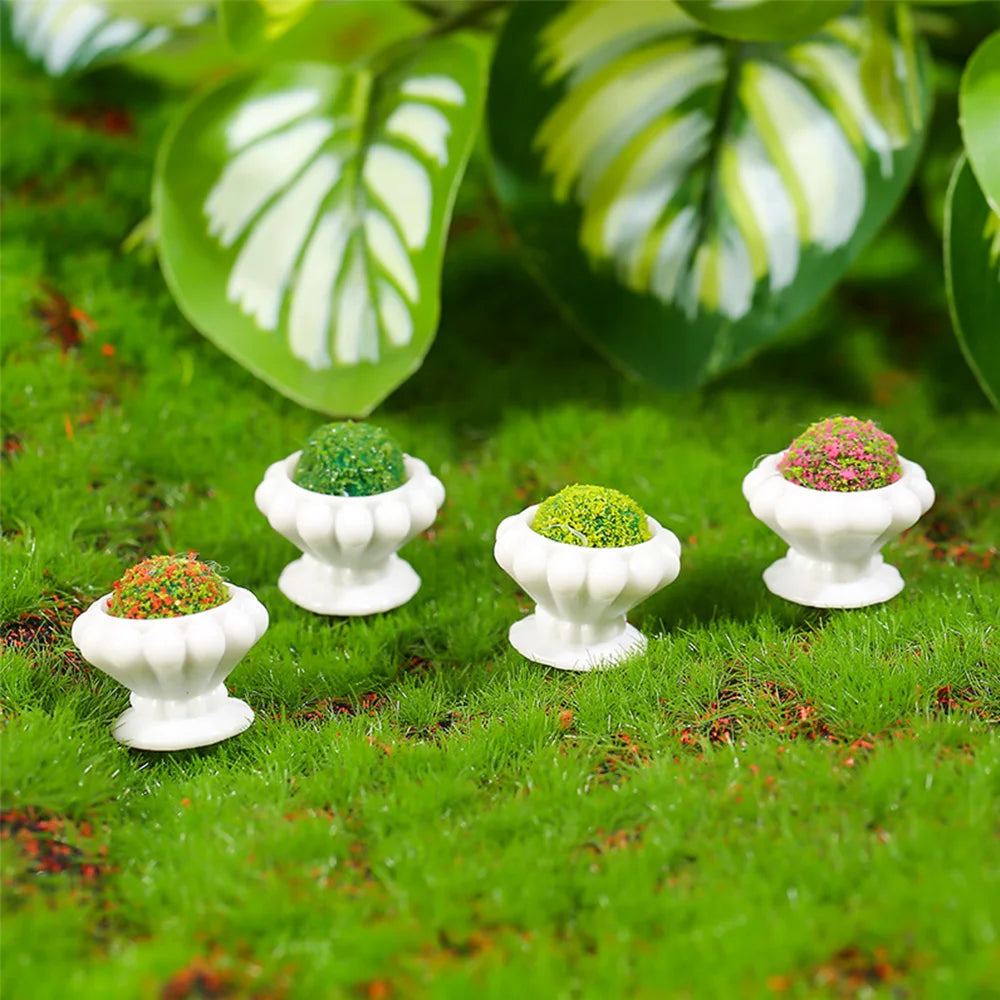 miniature pots fleurs blanc détails relief décoration jardin diy artificiels