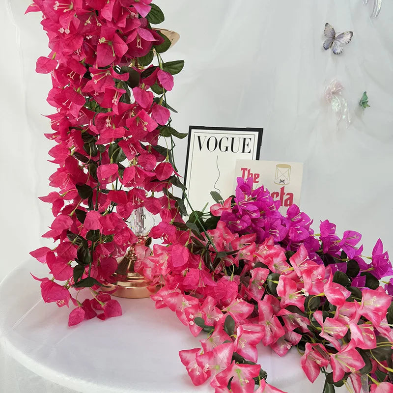 guirlande fleurs artificielles 88cm rose violet rouge blanc intérieur décoration mariage anniversaire