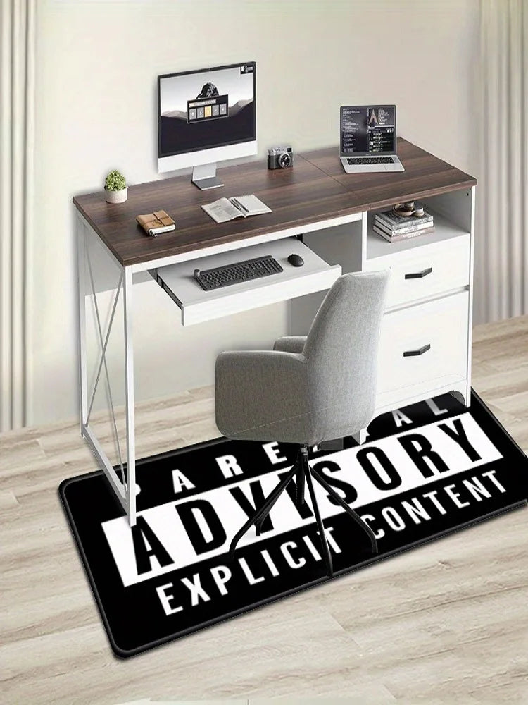 tapis noir lettres blanches antidérapant résistant l'eau moderne intérieur sol maison voyage
