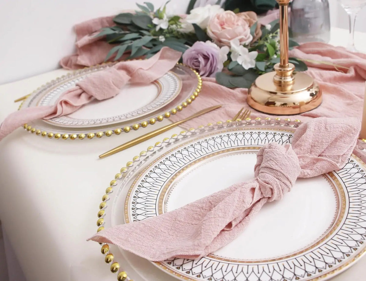 serviettes table coton 100% rose pâle classiques durables 40cm*40cm maison
