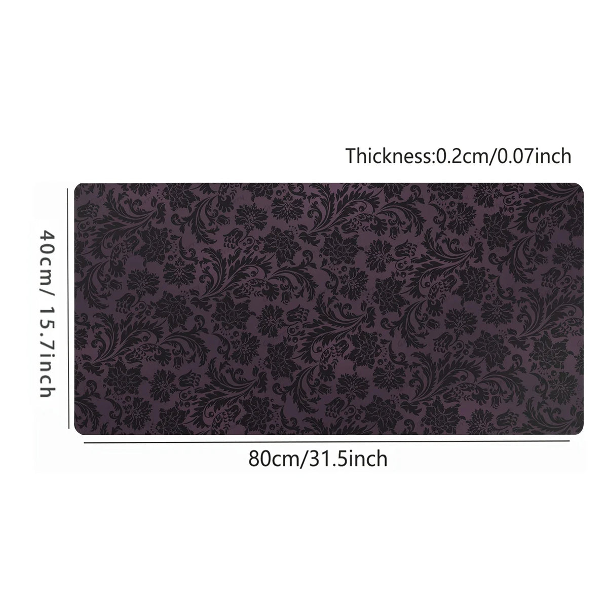 tapis souris jeu floral violet foncé noir antidérapant caoutchouc polyester élégant classique adhésif