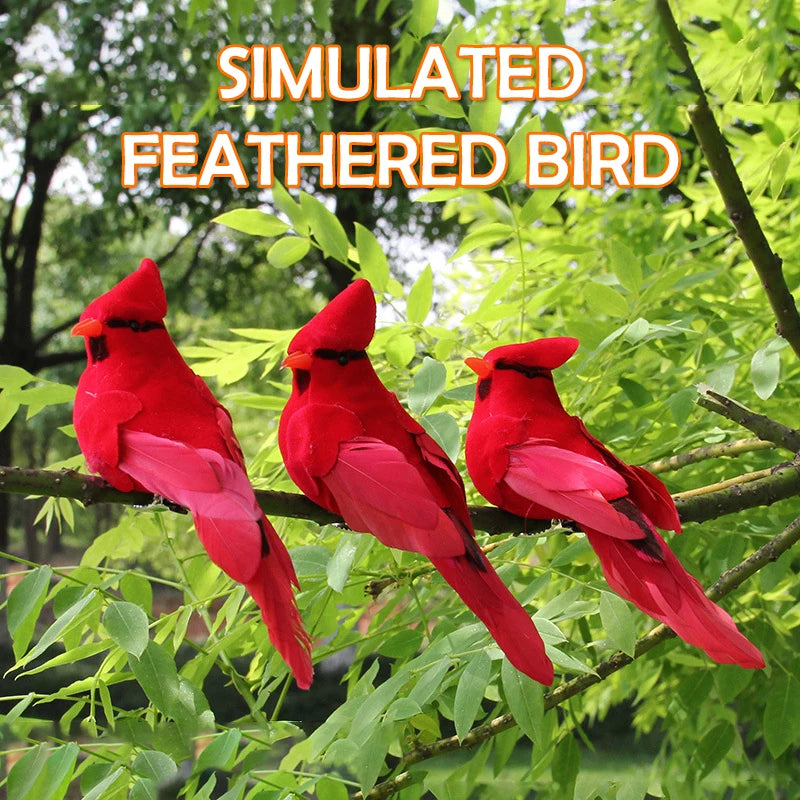 décoration intérieure oiseau artificiel rouge plumes réalistes tringle métallique festive diys