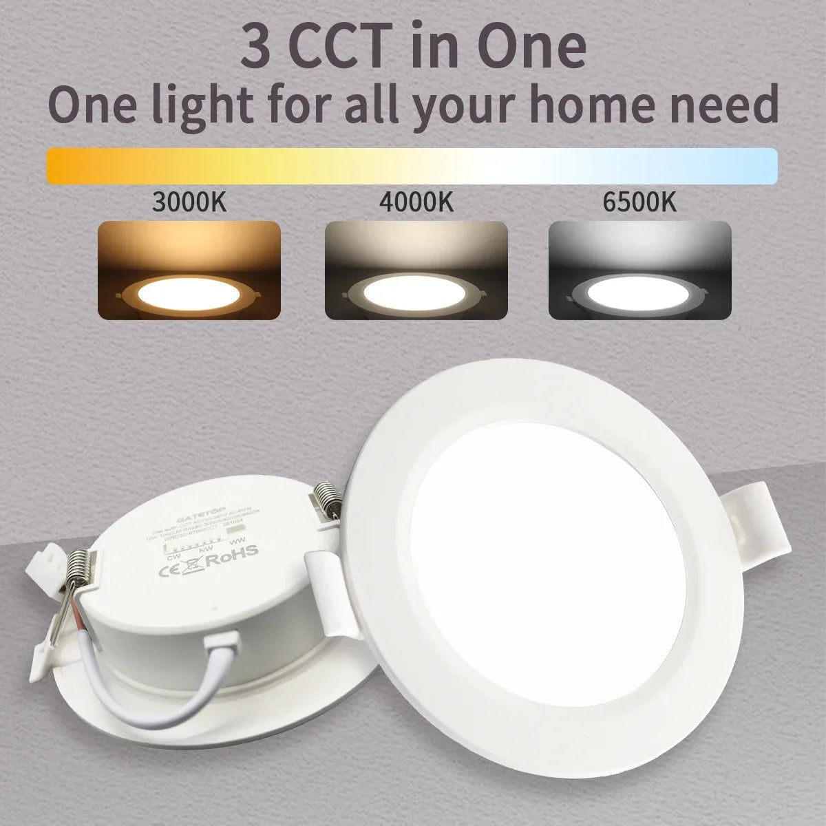 spots led encastrables 10w 14w 17w 20w 24w blanc modernes clips fixation 3000k 4000k